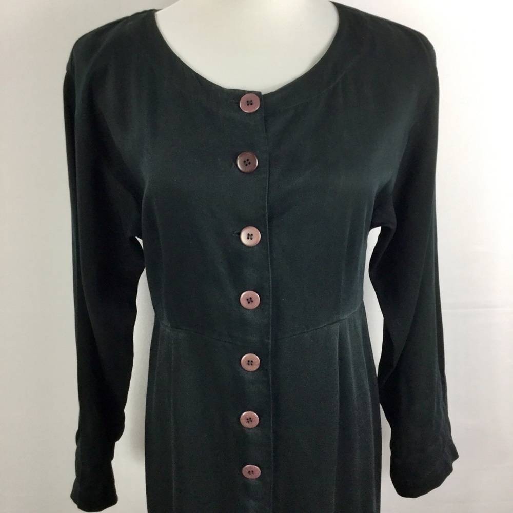 Vintage KIKO COMFORT CLOTHING Empire Waist Maxi Shirt Dress 100% Tencel Size S - Picture 2 of 16